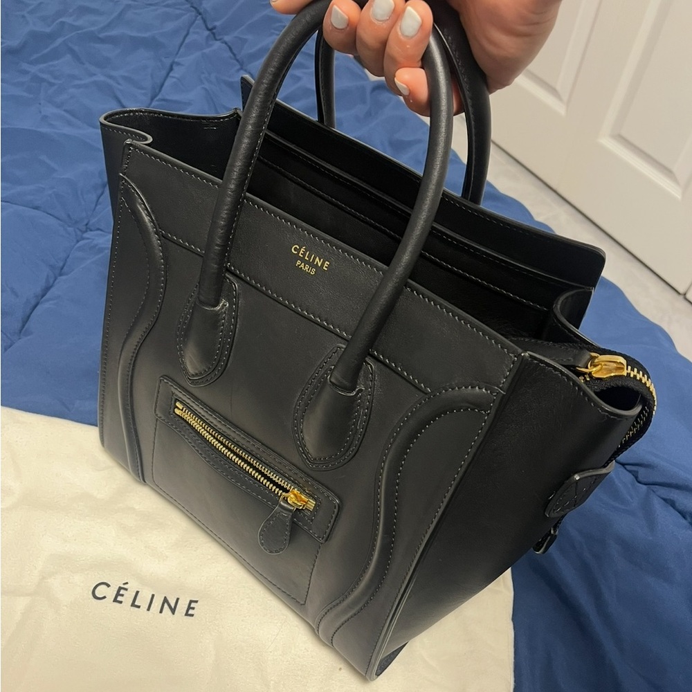 Authentic Black Celine Handbag (Lambskin)